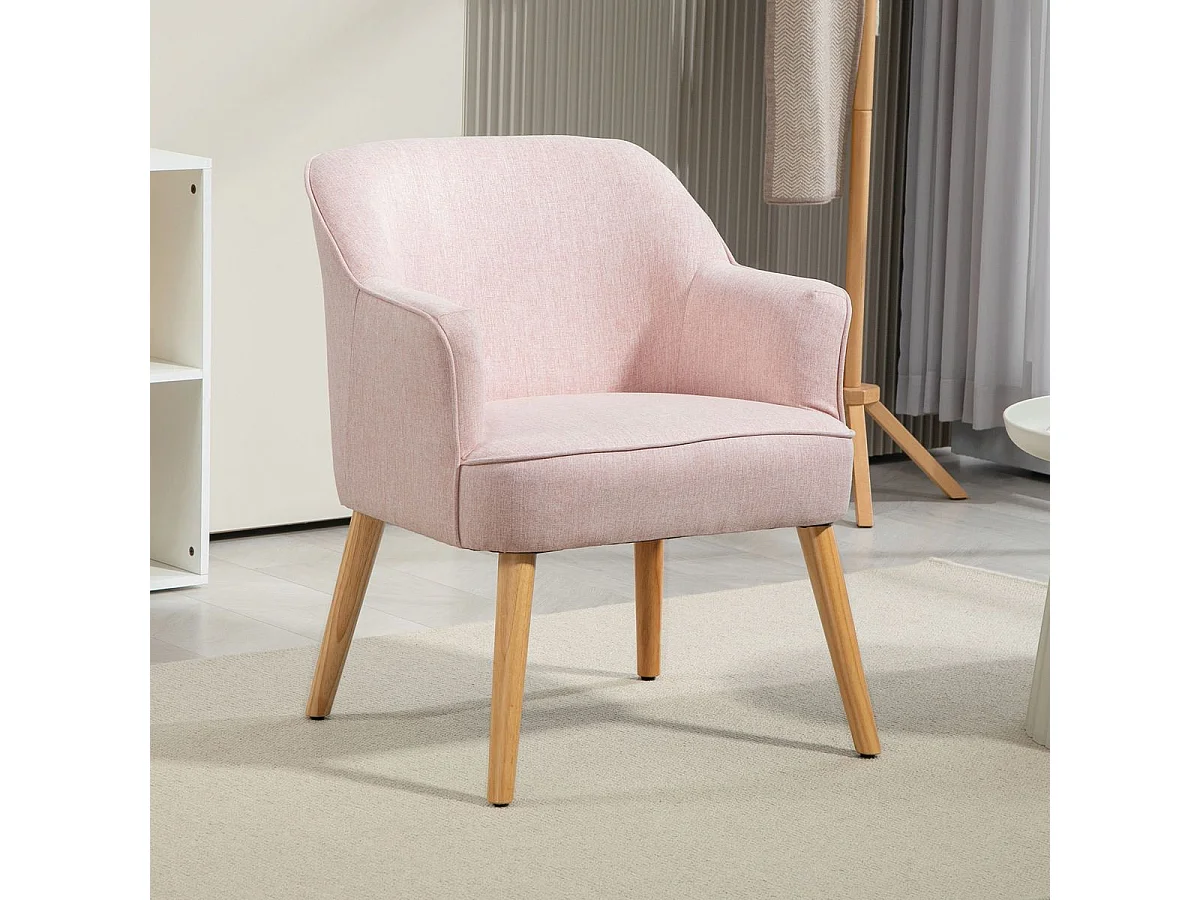 Butaca Primrose Homcom reposabrazos rosa 79,5x64,5x65 cm