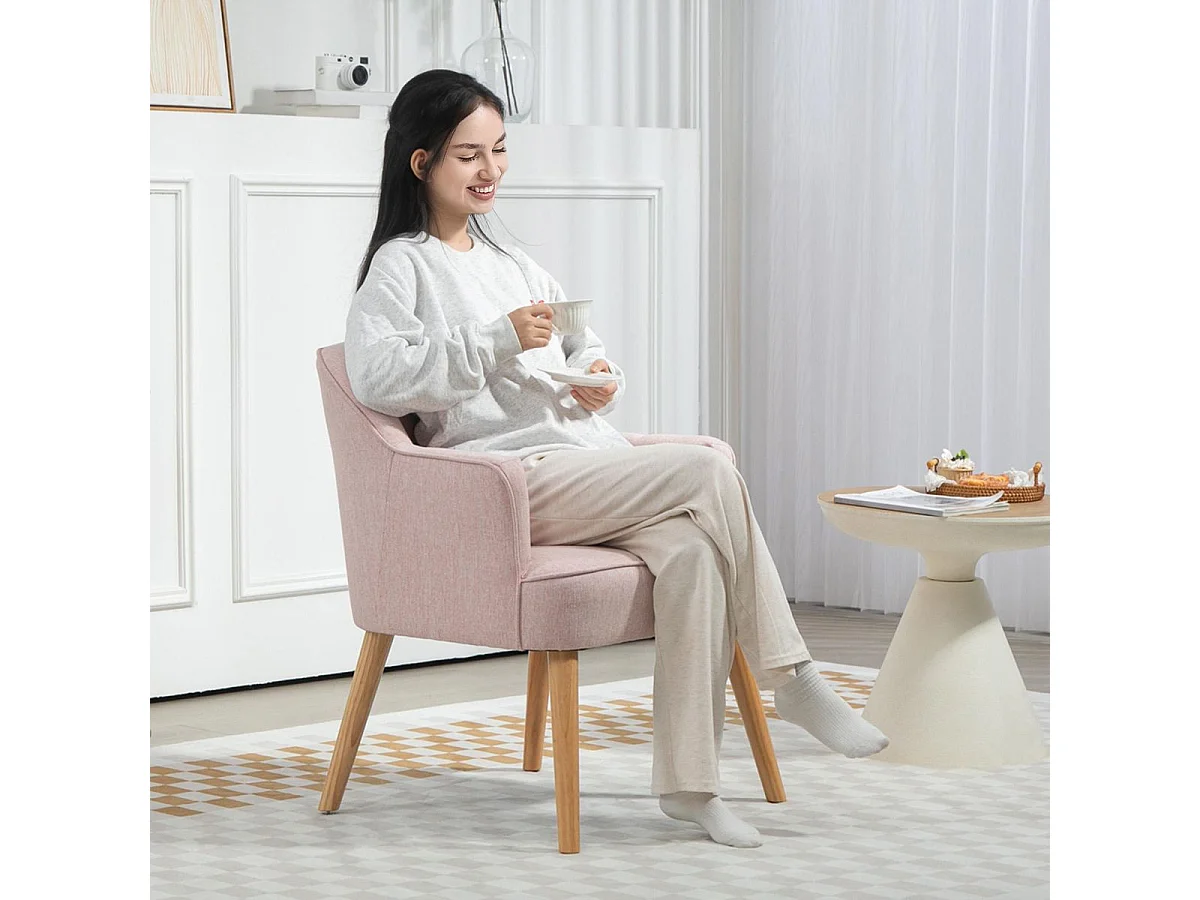 Butaca Primrose Homcom reposabrazos rosa 79,5x64,5x65 cm