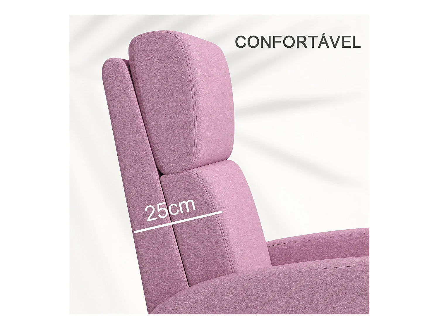 Sillón relax Balboa Homcom reclinable rosa 102x64x86 cm