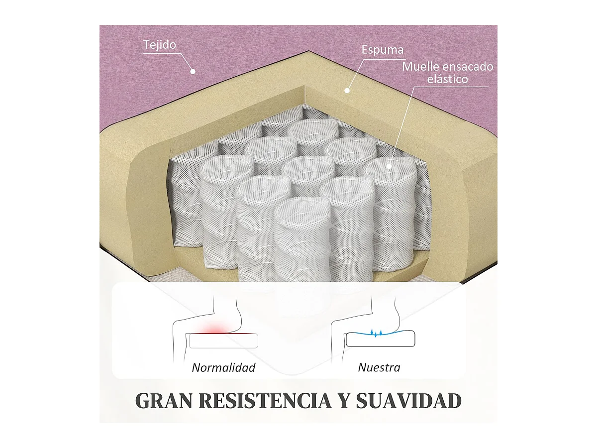 Sillón relax Balboa Homcom reclinable rosa 102x64x86 cm