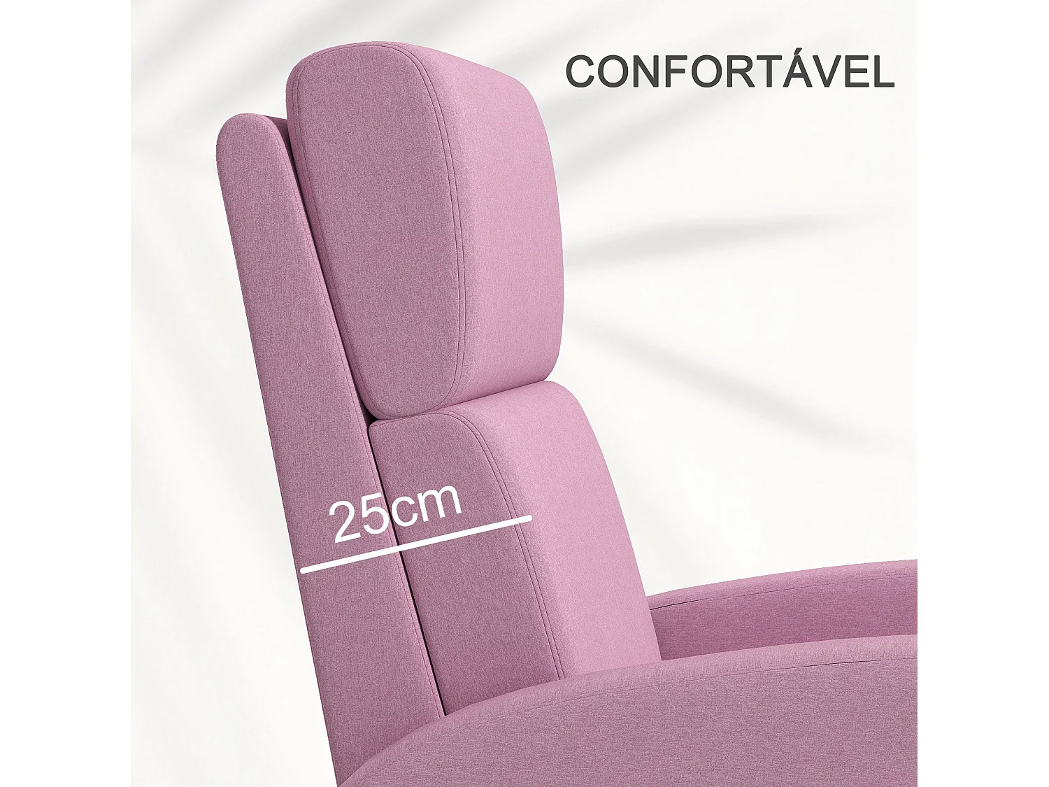 Poltrona Reclinável Manual em Linho Rosa para Conforto e Estilo na Sua Casa