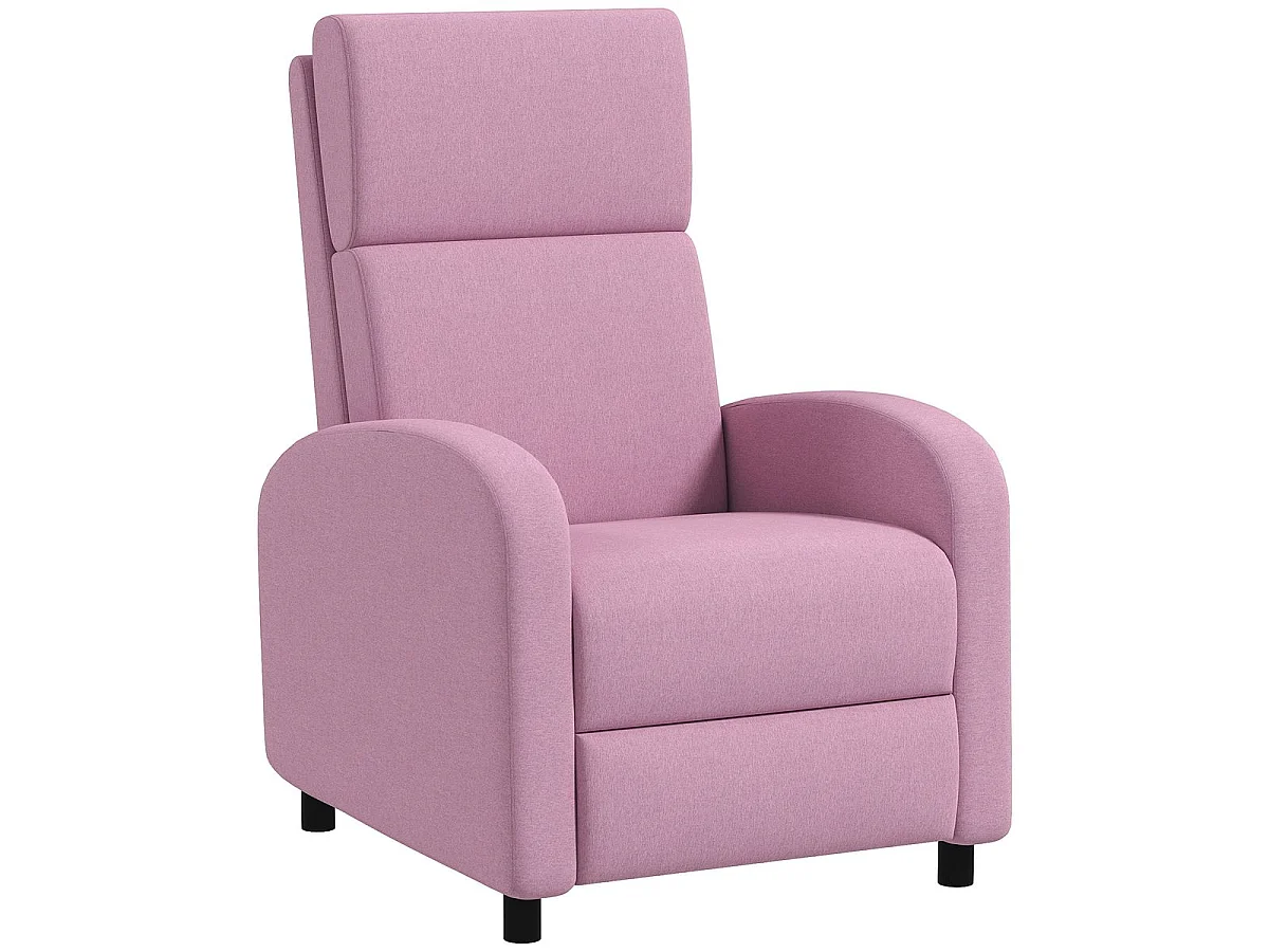 Sillón relax Balboa Homcom reclinable rosa 102x64x86 cm