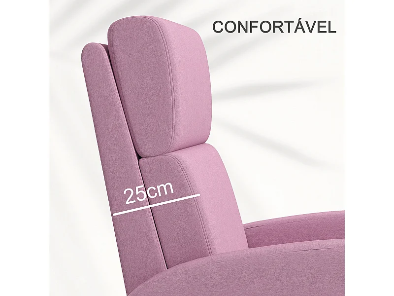 Sillón relax Balboa Homcom reclinable rosa 102x64x86 cm