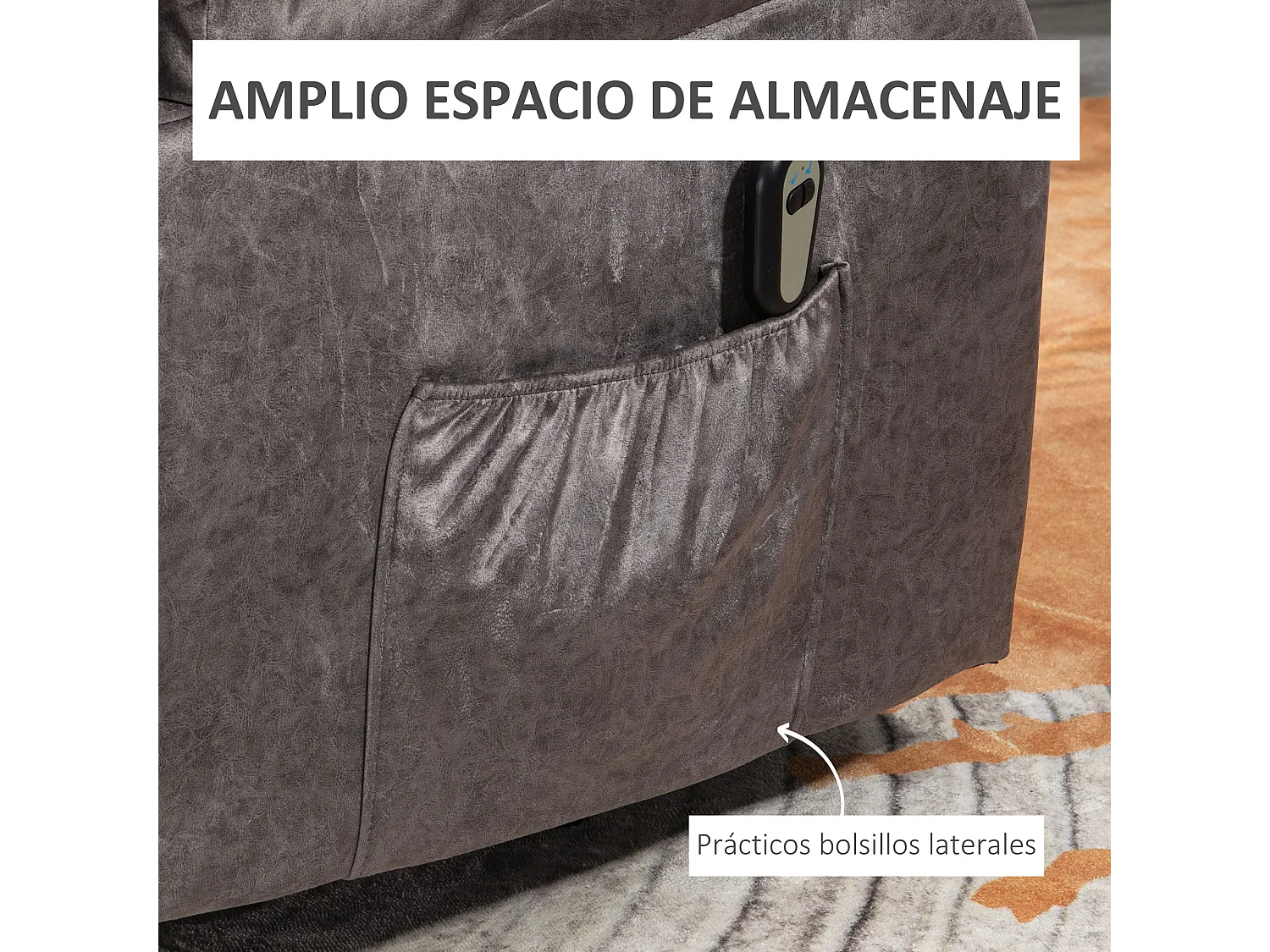 Sillón levanta personas gris 83x91x100 cm HOMCOM