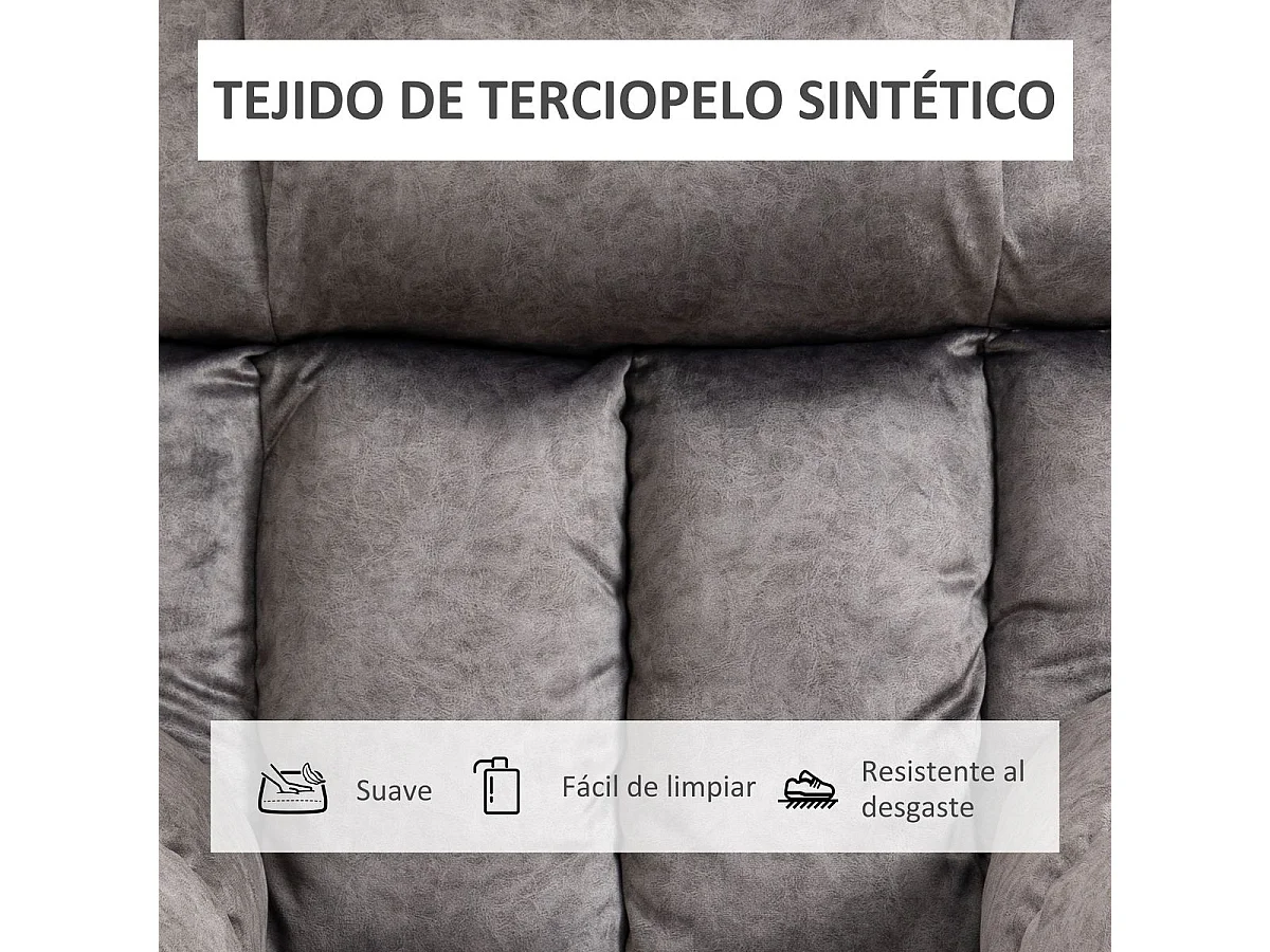 Sillón levanta personas gris 83x91x100 cm HOMCOM