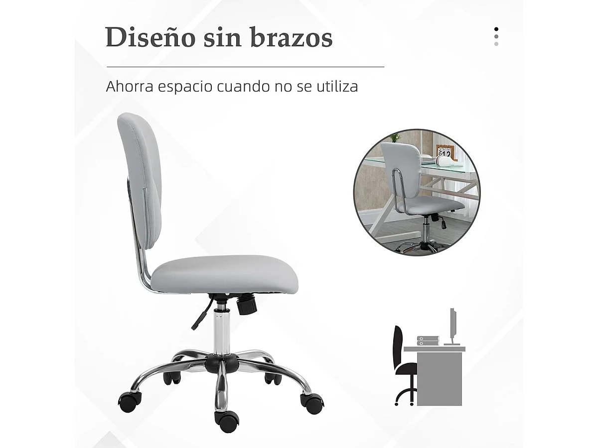 Silla de escritorio Sky Vinsetto altura regulable función basculante gris 87,5-96,5x50x54 cm