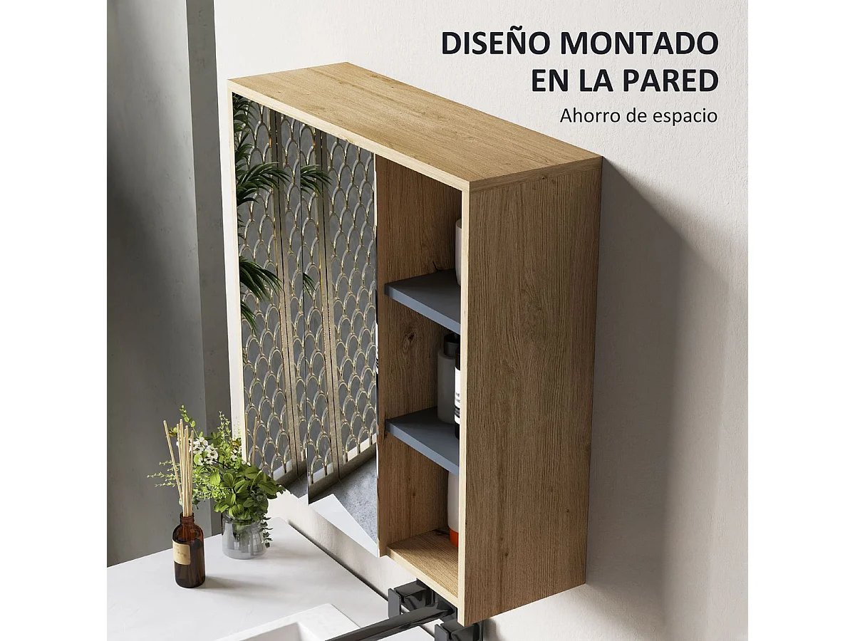 Armario de baño Katie Homcom con espejo 60x60x20