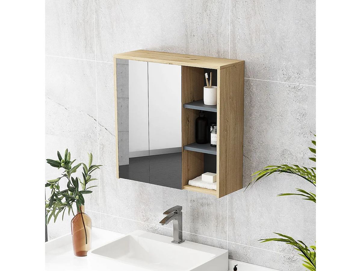 Armario de baño Katie Homcom con espejo 60x60x20