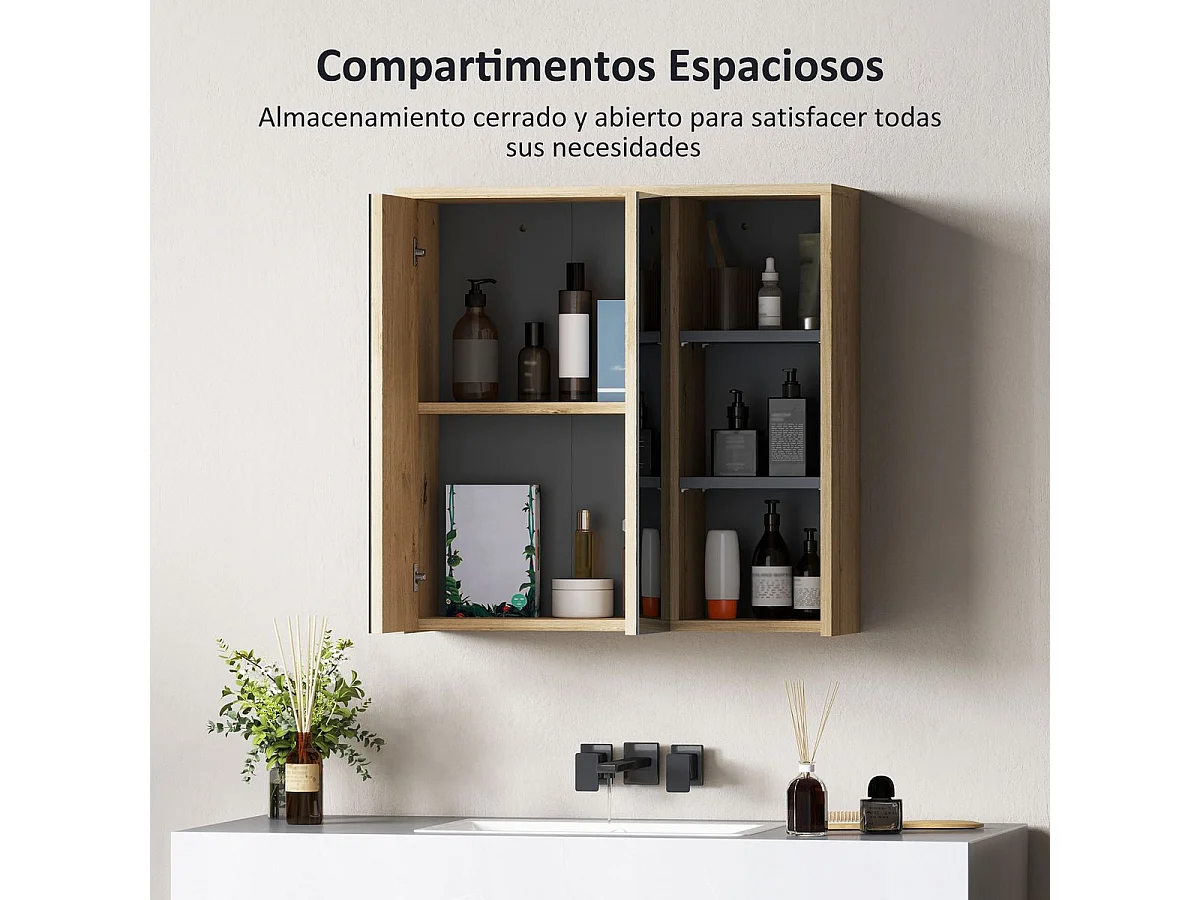 Armario de baño Katie Homcom con espejo 60x60x20