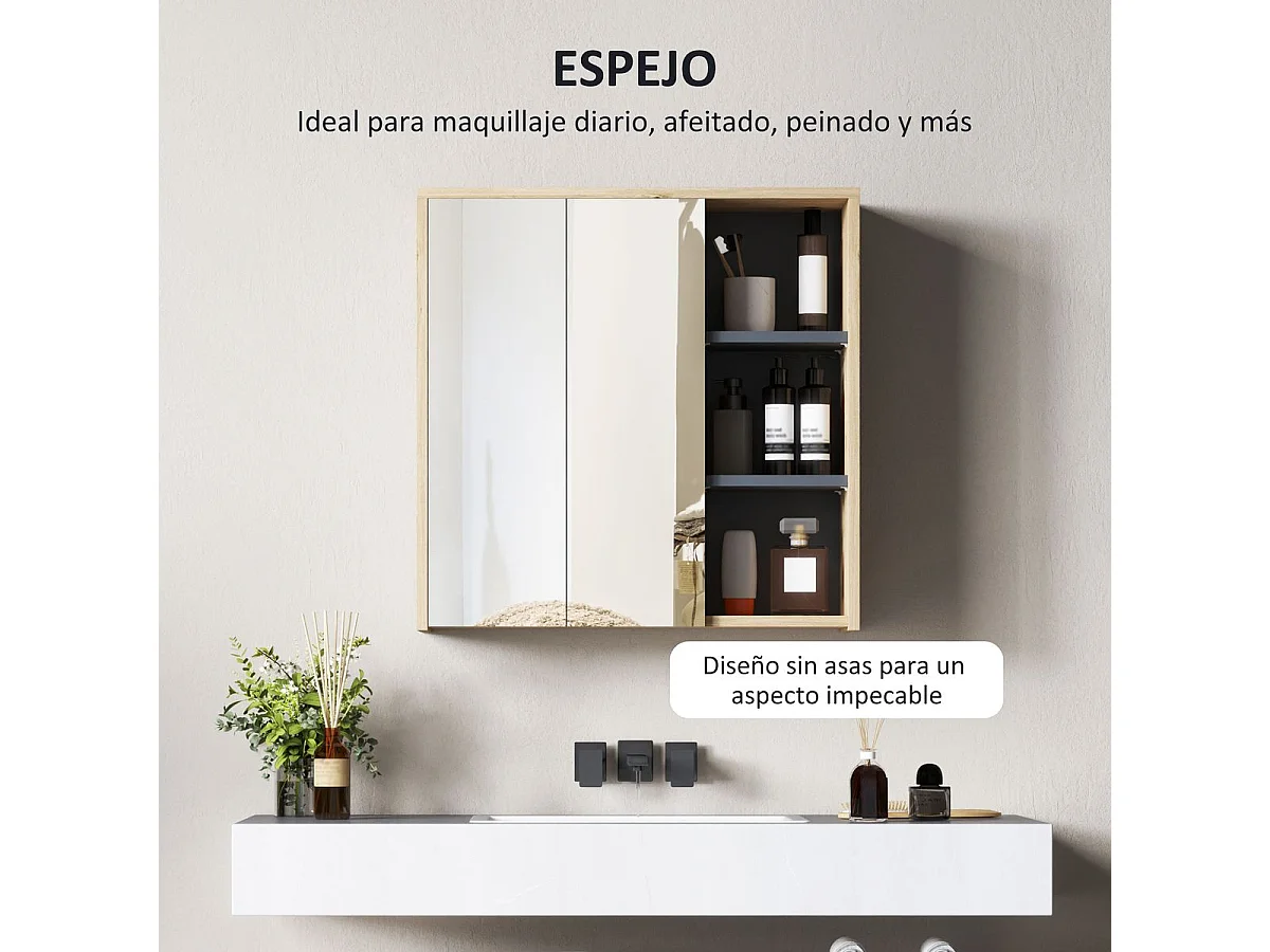 Armario de baño Katie Homcom con espejo 60x60x20