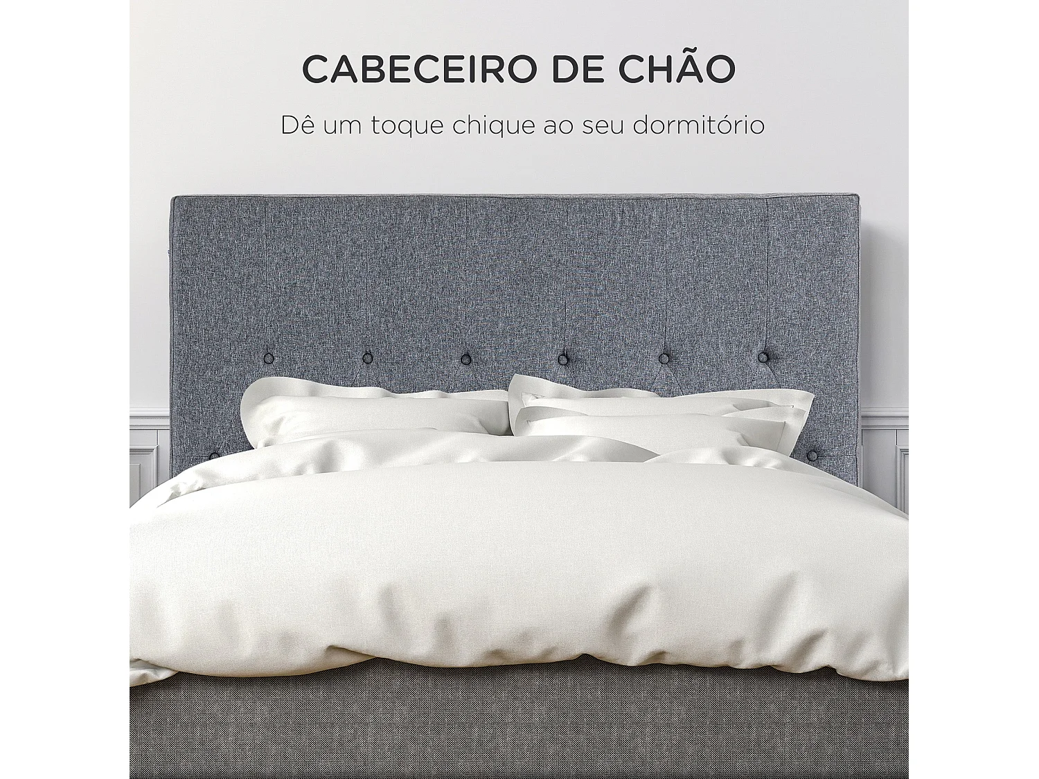 Cabeceira de Cama Estofada Grenoble 160cm em Linho - Versátil e Elegante