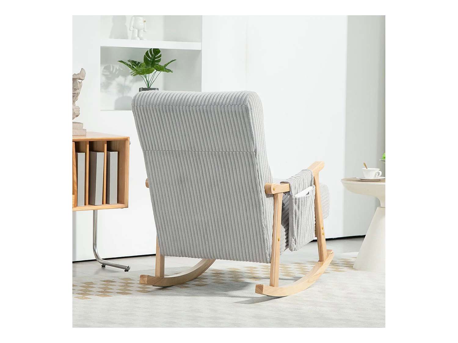 Mecedora Panna Homcom con reposabrazos gris 98x65x90 cm