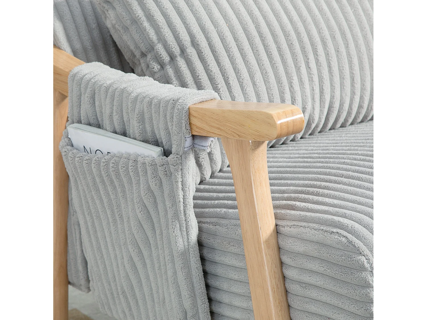 Poltrona de Baloiço Moderna em Veludo Cotelê com Almofada Lombar e Design Seguro para Conforto no Seu Lar