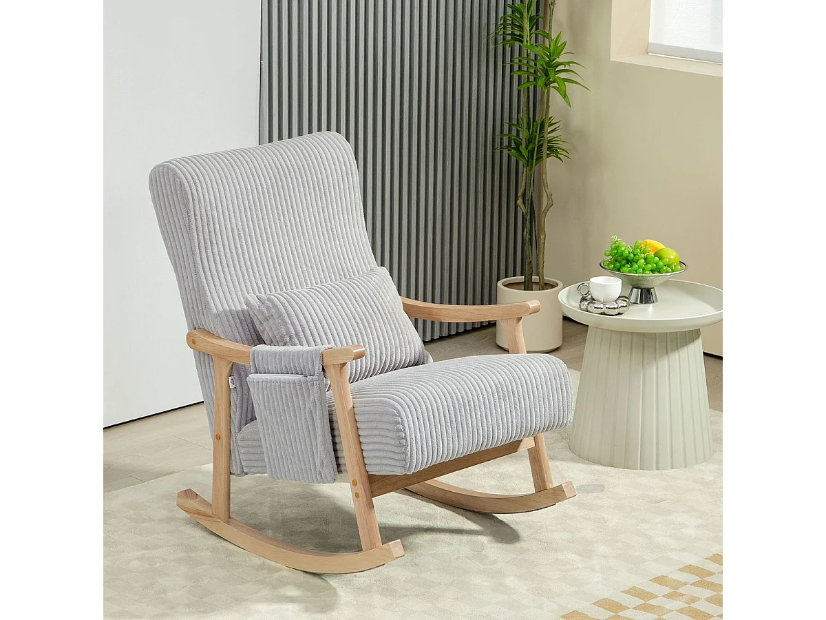 Mecedora Panna Homcom con reposabrazos gris 98x65x90 cm