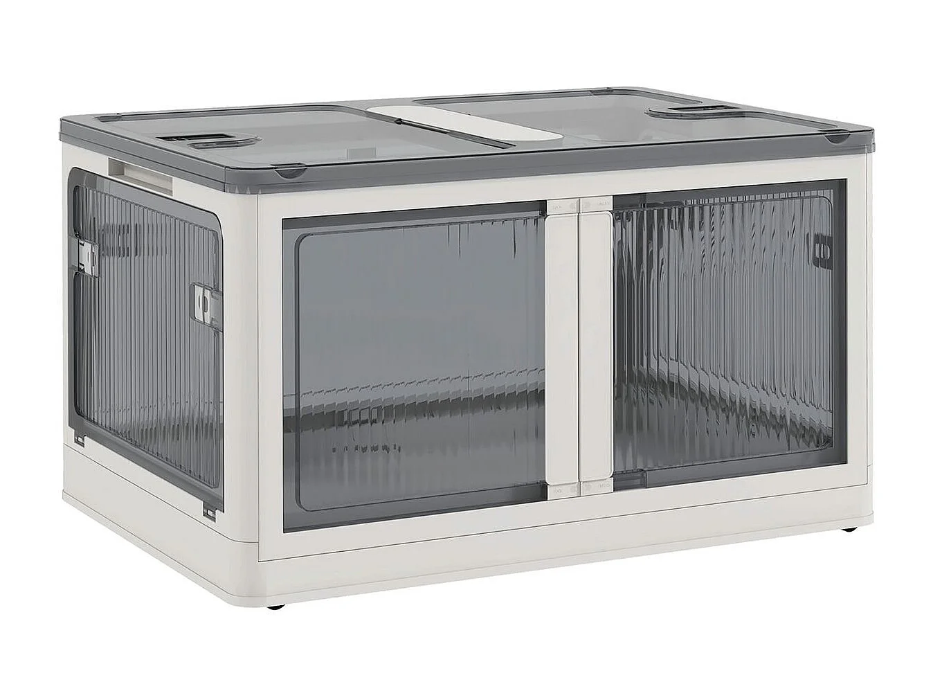 Caja de almacenamiento Crai Homcom tapa + ruedas 69L blanco 34x60x42 cm