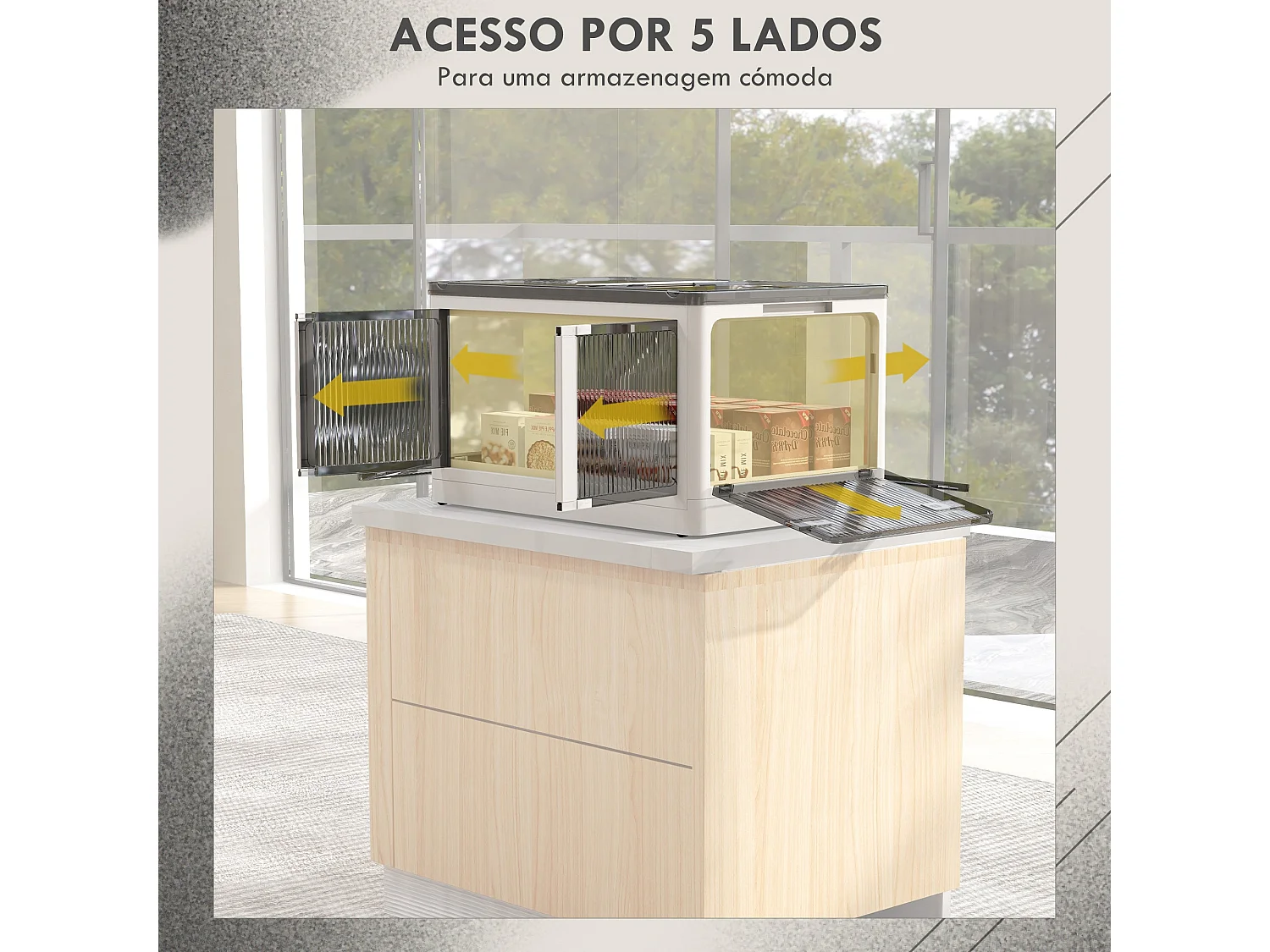 Caixa de Armazenamento Empilhável com Tampa 69L - Organizador Prático e Elegante com Rodas