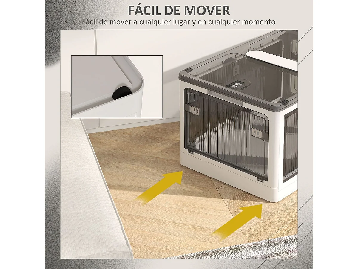 Caixa de Armazenamento Empilhável com Tampa 69L - Organizador Prático e Elegante com Rodas