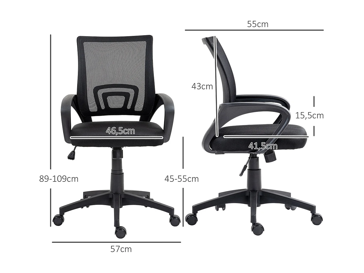 Cadeira de Escritório Pro Ergonômica com Altura Ajustável e Função Basculante em Malha - Conforto e Estilo