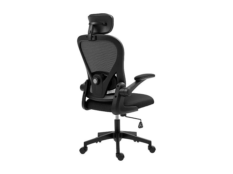 Silla de oficina Maya Homcom transpirable + reposacabezas negro 115-125x58x63 cm