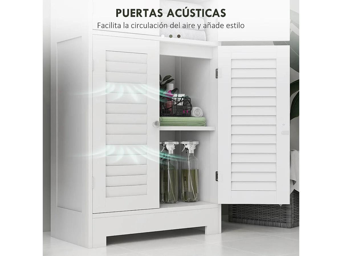 Mueble de baño Kioto Homcom 6 puertas blanco 170,5x60x30 cm
