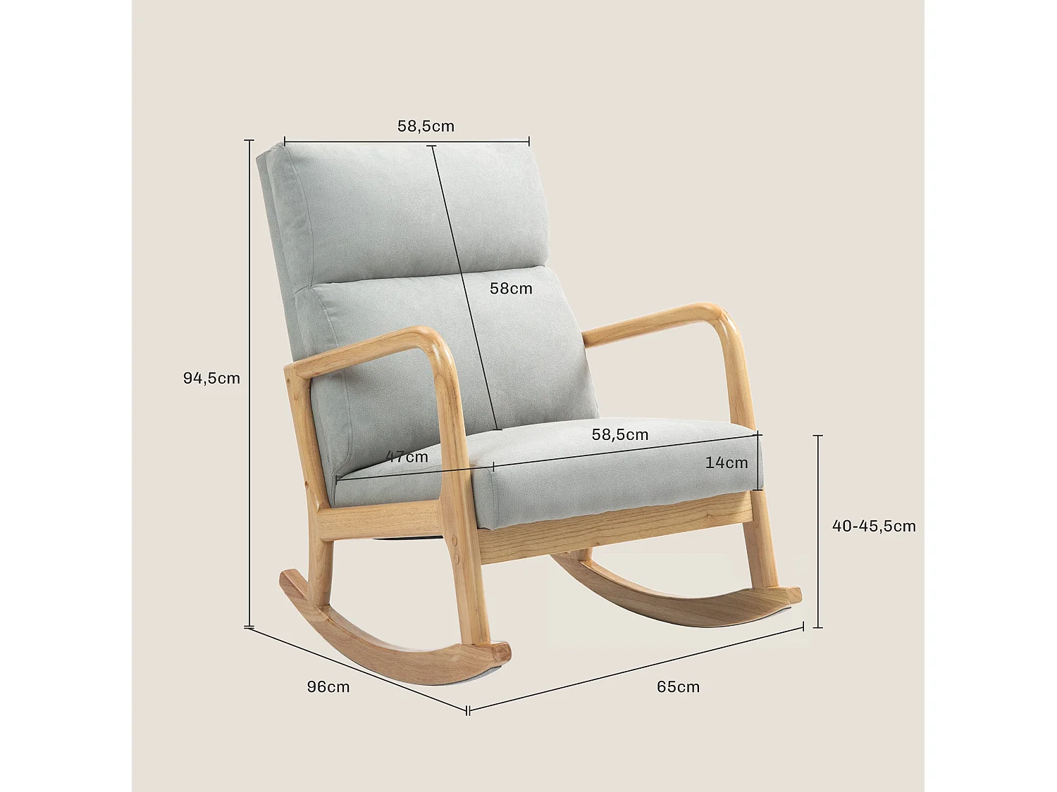 Poltrona Baloiço Estofada em Linho com Design Moderno e Conforto Superior para Sala e Dormitório
