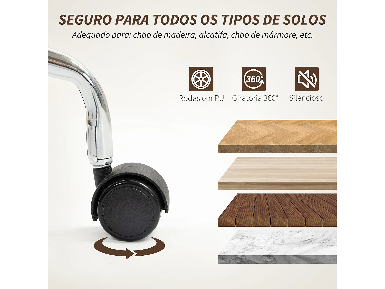 Silla de oficina Pulse Homcom basculante + altura regulable 82-90x55,5x60 cm