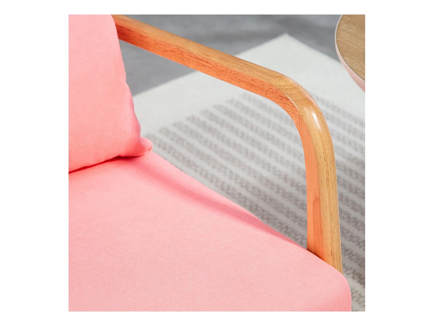 Butaca Nordic Homcom con reposabrazos + cojín rosa 76x61x78 cm