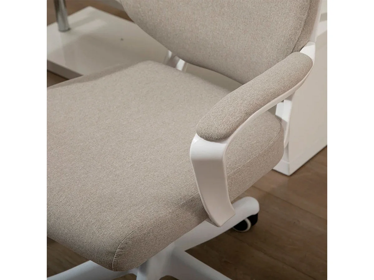 Silla de oficina Lary Vinsetto basculante con reposabrazos beige 92-100x64x52 cm