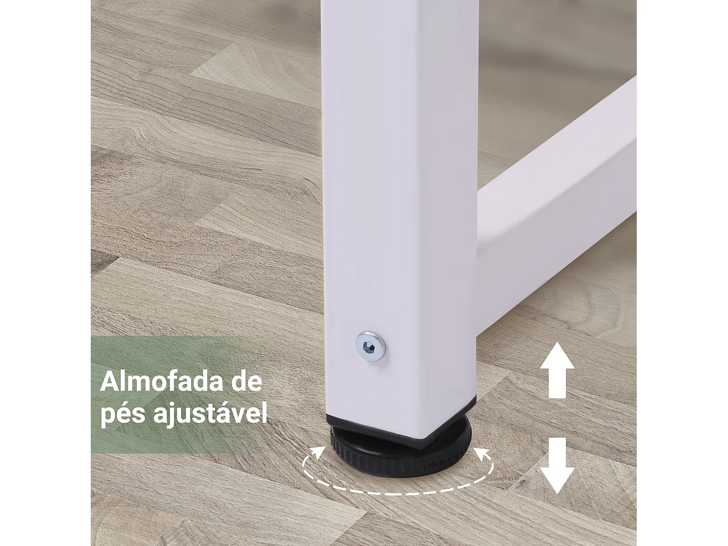 Escritorio Fresa Homcom diseño fijo blanco 76x120x60 cm