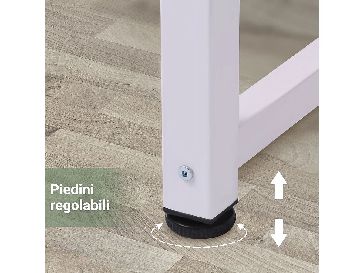 Escritorio Fresa Homcom diseño fijo blanco 76x120x60 cm