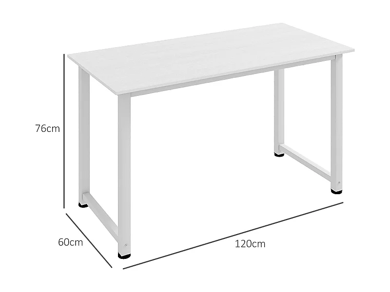 Secretária de Canto Lyon Moderna 120x60x76 cm em Branco para Escritório e Estudo