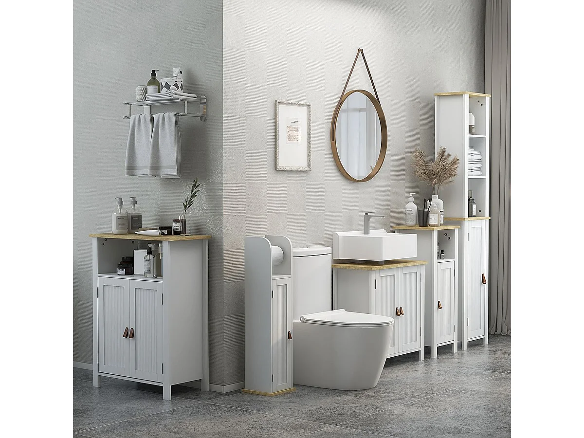 Mueble de baño Rojal Kleankin 2 puertas blanco/natural 60x60x30 cm