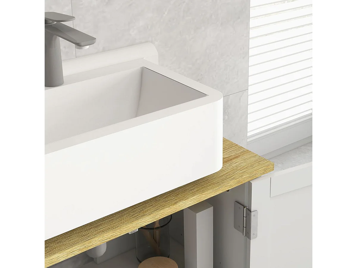 Mueble de baño Rojal Kleankin 2 puertas blanco/natural 60x60x30 cm