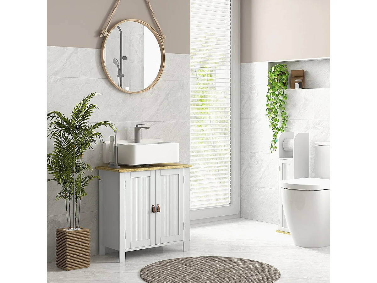 Mueble de baño Rojal Kleankin 2 puertas blanco/natural 60x60x30 cm