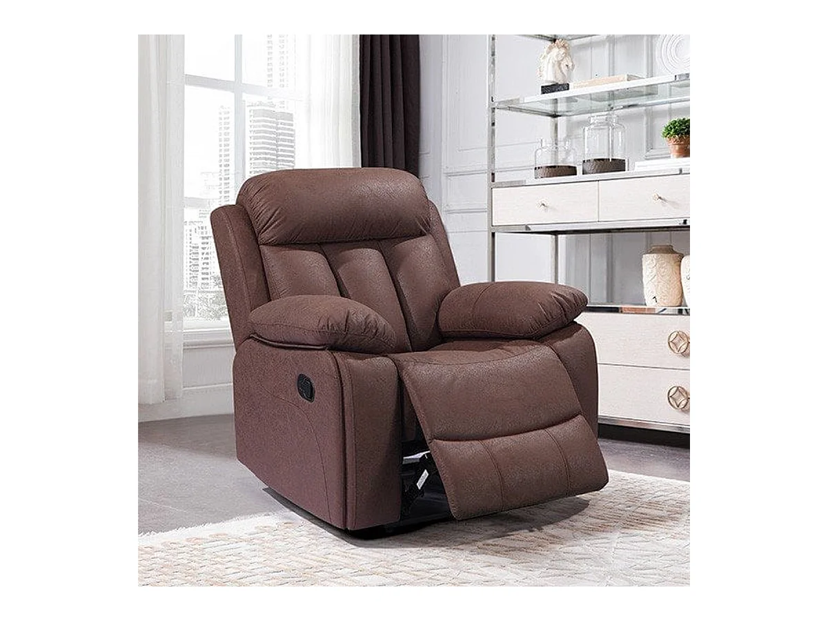 Sillón relax Madrid Deluxe 1 plaza marrón chocolate