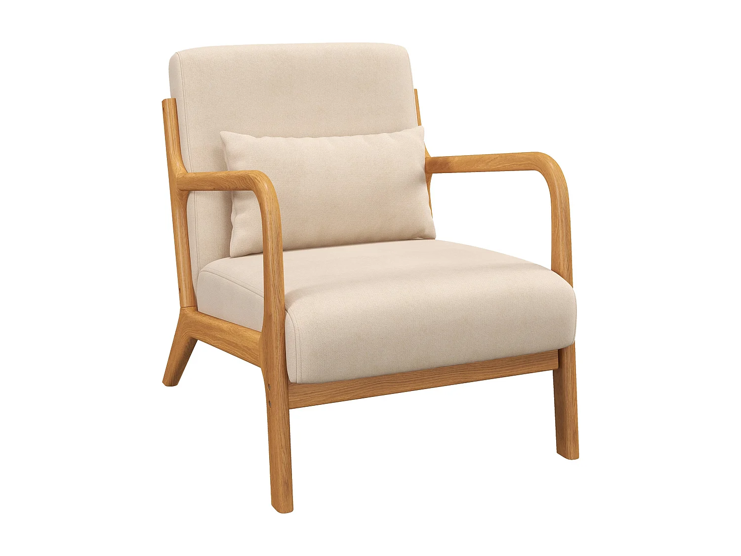 Poltrona Porto em Veludo Bege – Design Nórdico Elegante e Confortável