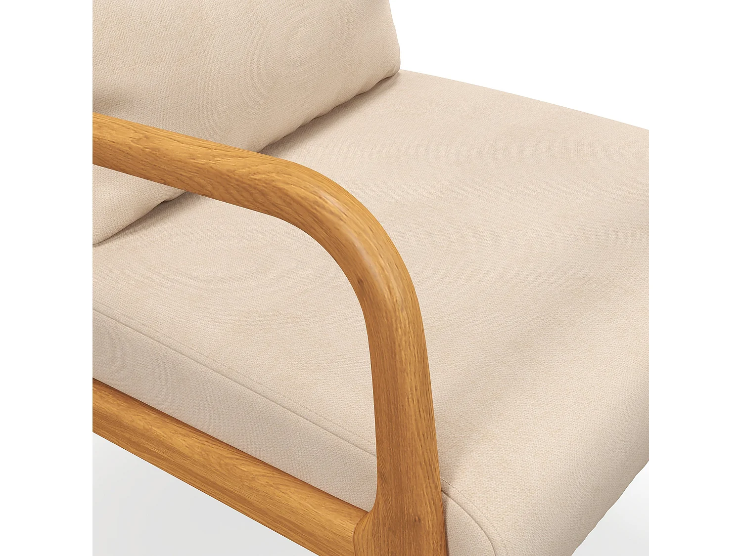 Poltrona Porto em Veludo Bege – Design Nórdico Elegante e Confortável