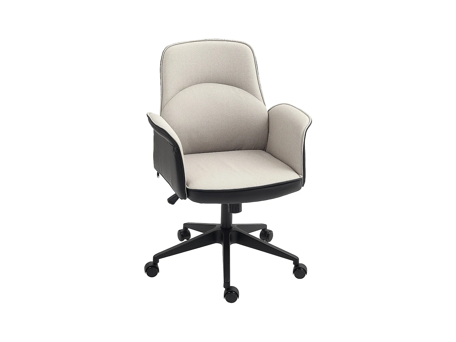 Silla de oficina Jaca Homcom altura ajustable negro/crema 93-103x66x65 cm