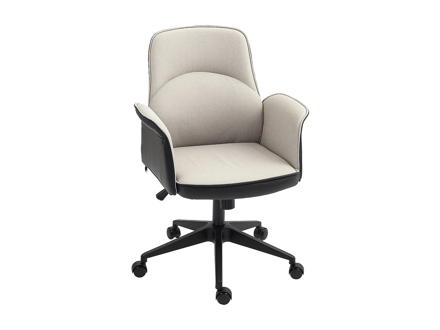 Cadeira de Escritório Giratória Ajustável Reykjavik em Bege e Preto para Conforto e Estilo