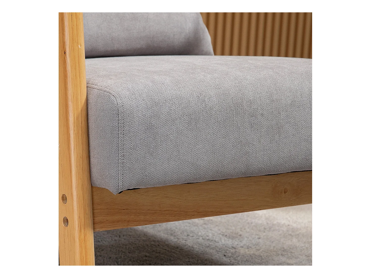 Butaca Nordic Homcom con reposabrazos + cojín gris 76x61x78 cm