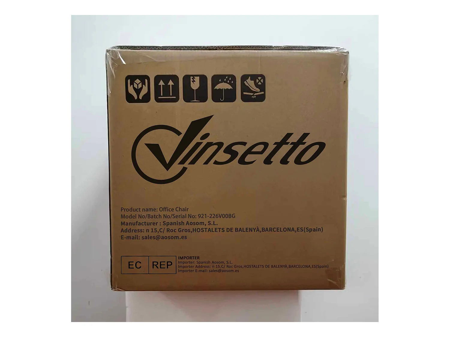 Silla de escritorio Licci Vinsetto altura ajustable beige 90-100x43x56 cm