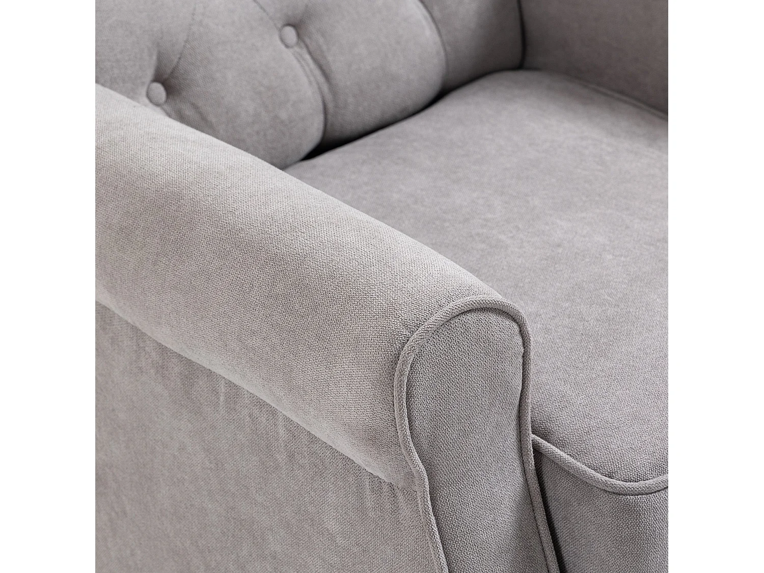 Sillón Flux Homcon acolchado fundas extraíbles gris 102x86x74cm