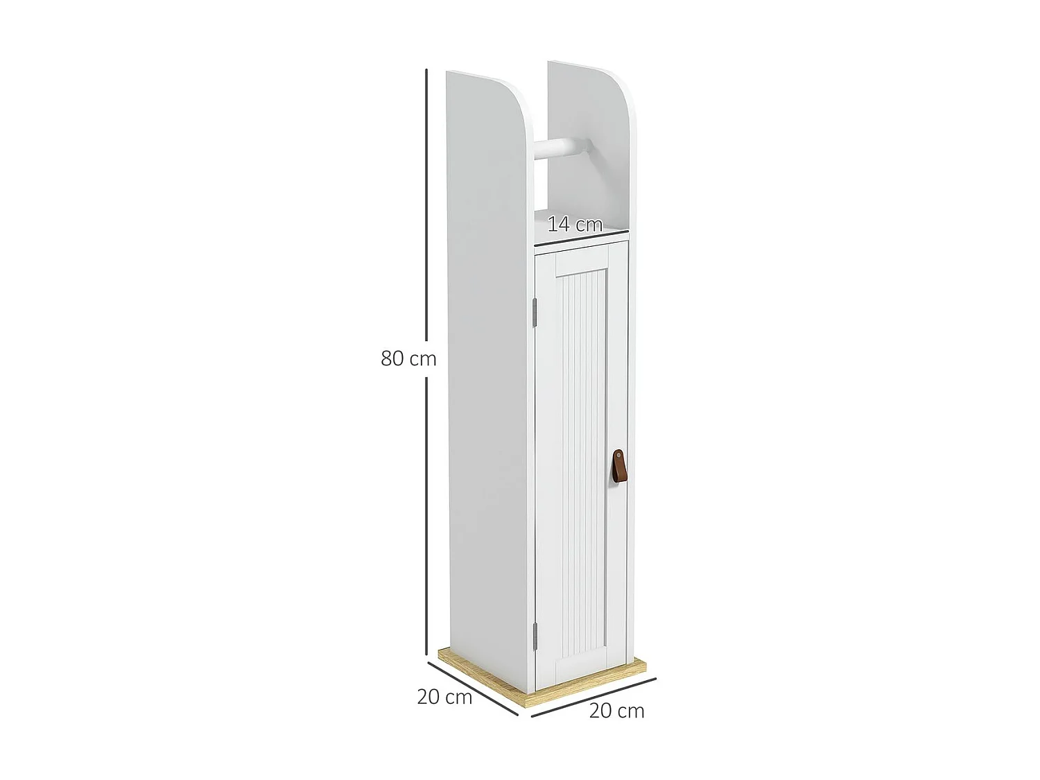 Columna portarrollos Siena Kleankin con puerta blanco 80x20x20 cm