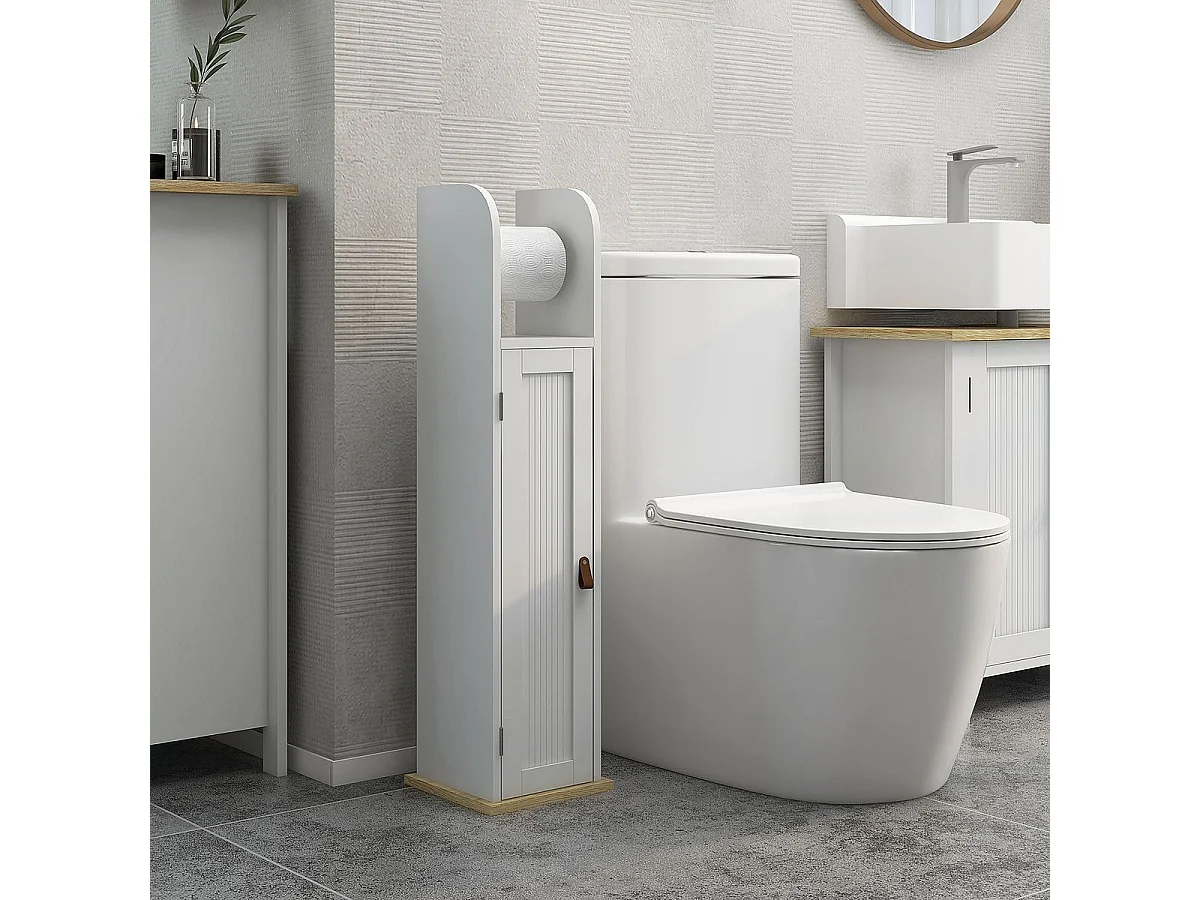 Columna portarrollos Siena Kleankin con puerta blanco 80x20x20 cm