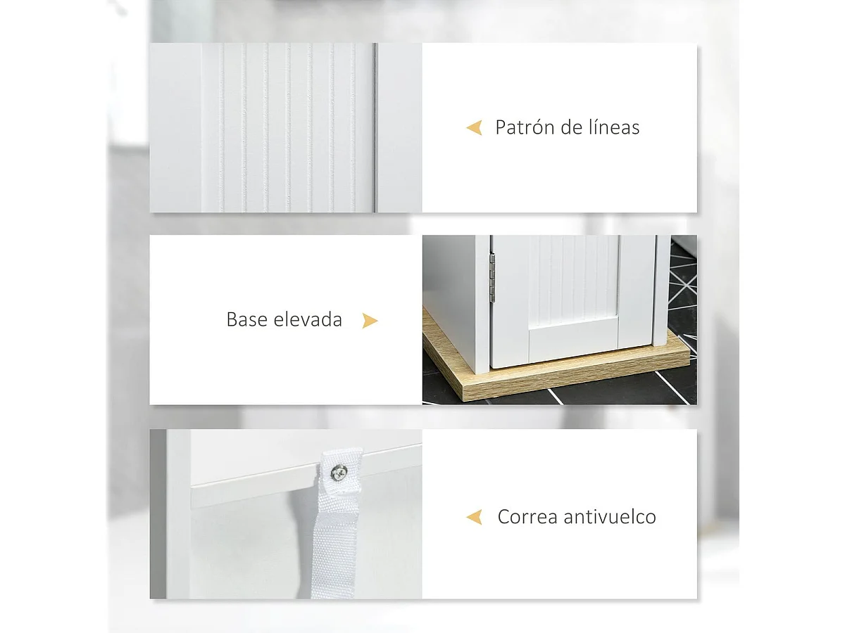 Columna portarrollos Siena Kleankin con puerta blanco 80x20x20 cm