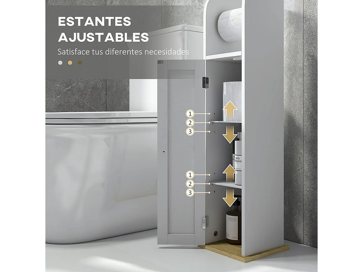 Columna portarrollos Siena Kleankin con puerta blanco 80x20x20 cm