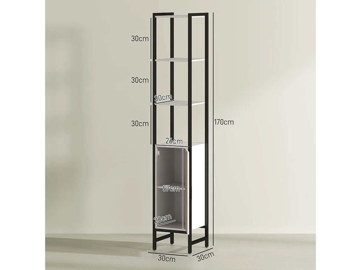 Mueble de baño Nara Homcom alto nogal 170x30x30 cm