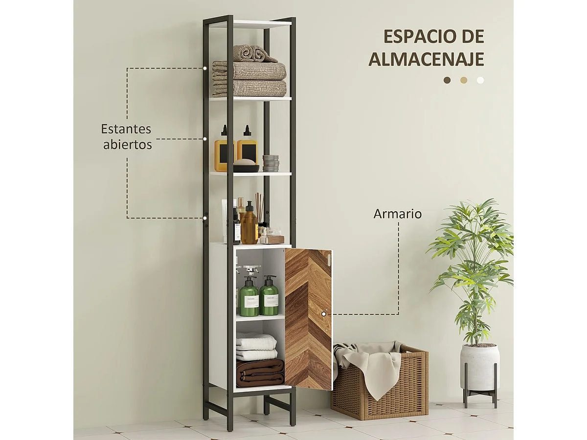 Mueble de baño Nara Homcom alto nogal 170x30x30 cm