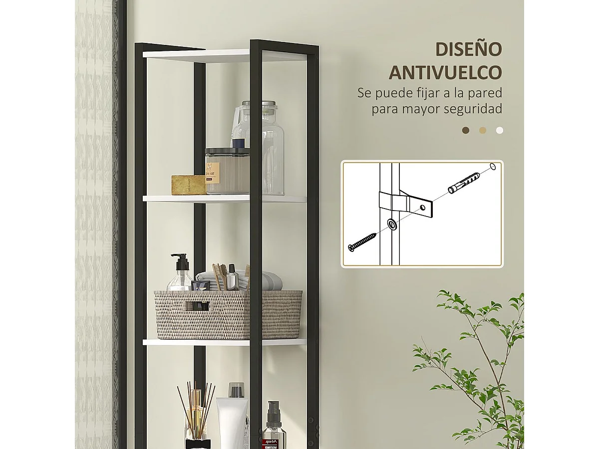 Mueble de baño Nara Homcom alto nogal 170x30x30 cm