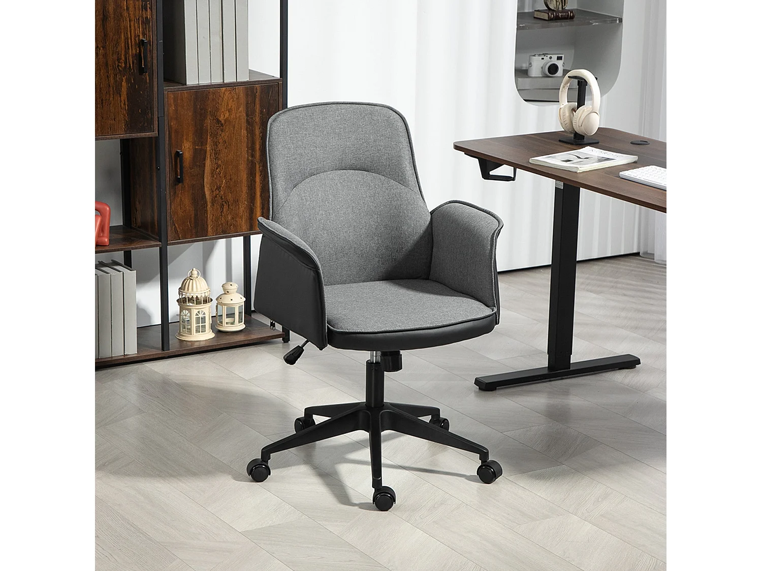 Silla de oficina Jaca Homcom altura ajustable gris 93-103x66x65 cm